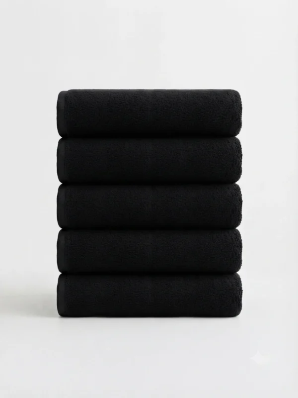 Serviettes de bain NOIR 100% COTON 550 G